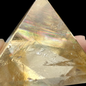 Rainbow Calcite pyramid