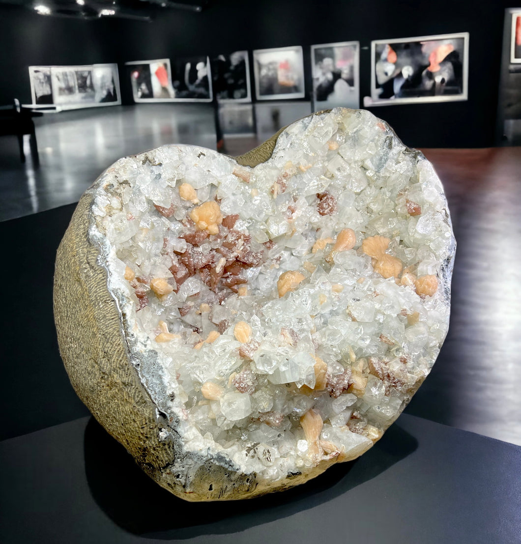 Large Apophyllite Geode with Stilbite and Heulandite