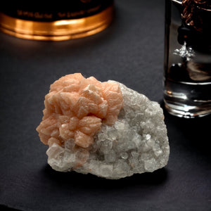 Apophyllite with Pink Stilbite Flower