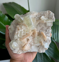 Load image into Gallery viewer, Green Apophyllite with Stilbite &amp; Chalcedony