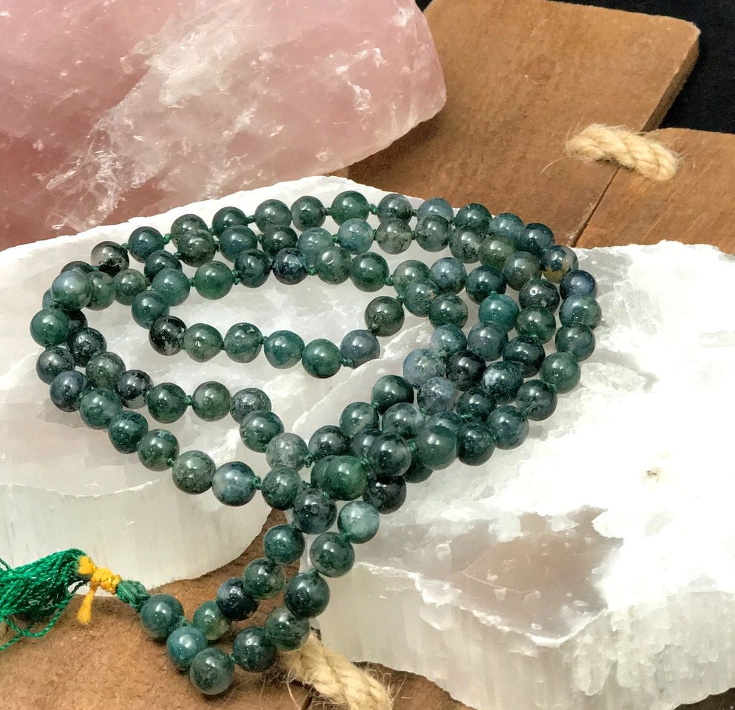 Moss Agate Jap Mala