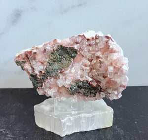 Clear and Pink Apophyllite Double sided